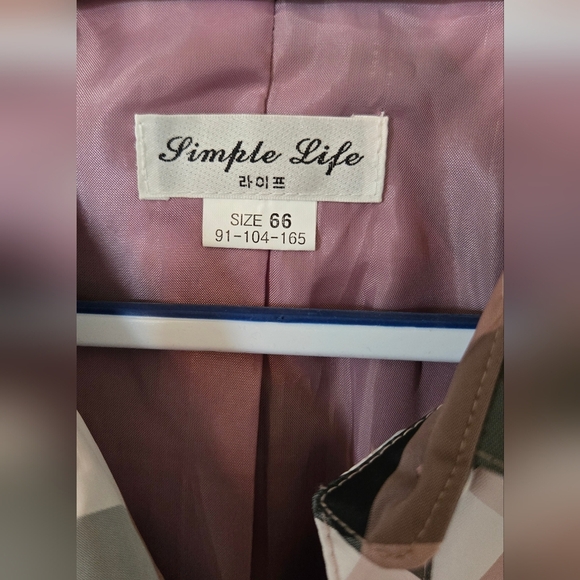 Simple Life Pink Plaid Raincoat Size Medium - Picture 6 of 7